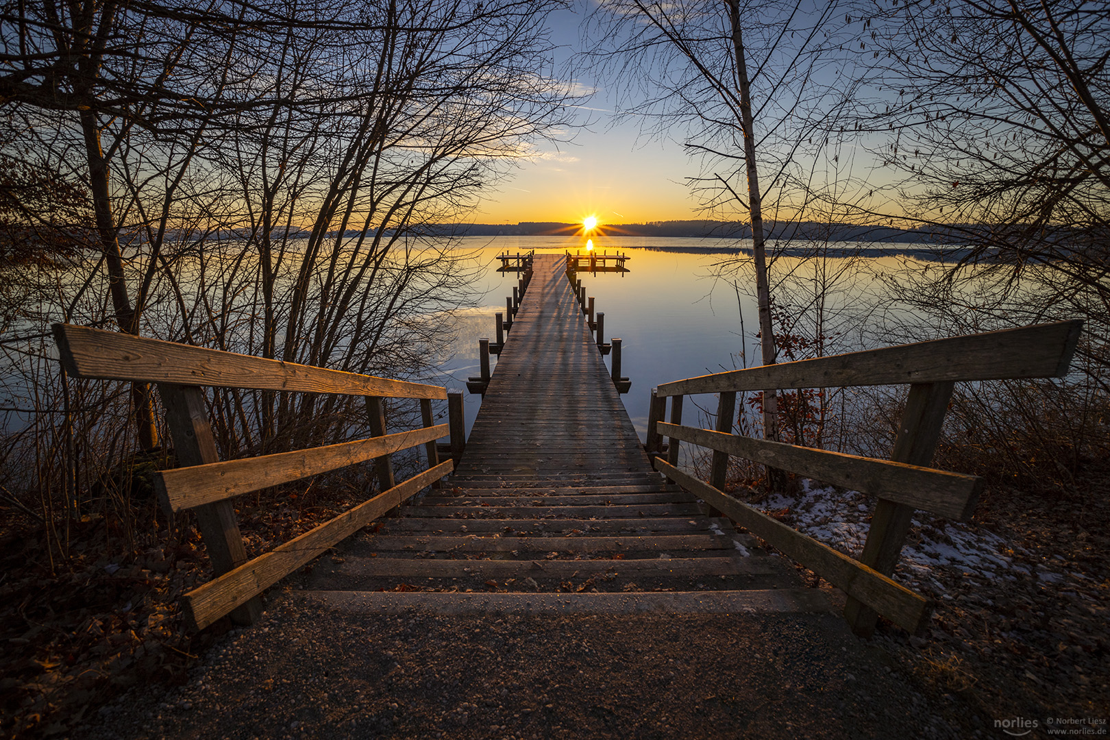 footbridge sunrise