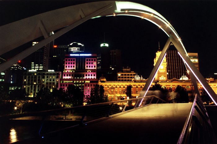 Footbridge über Yarra River in Melbourne