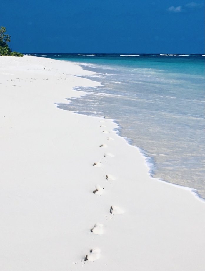 Footprints on the beach