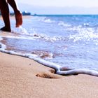 footsteps along the beach