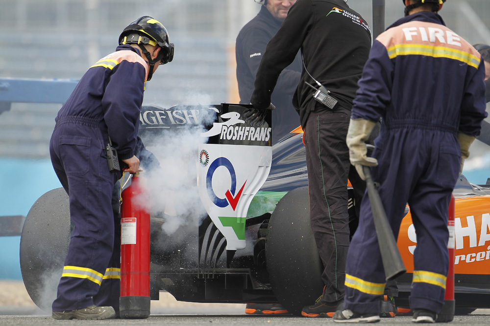 Force india, Motorschaden.