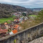 Forchtenberg von oben mit Blick ins Kochertal