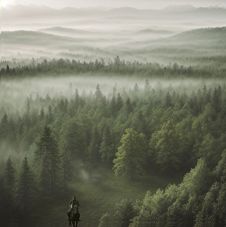 forest man on horse