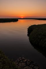 Formen der Natur und der stille Sonnenuntergang