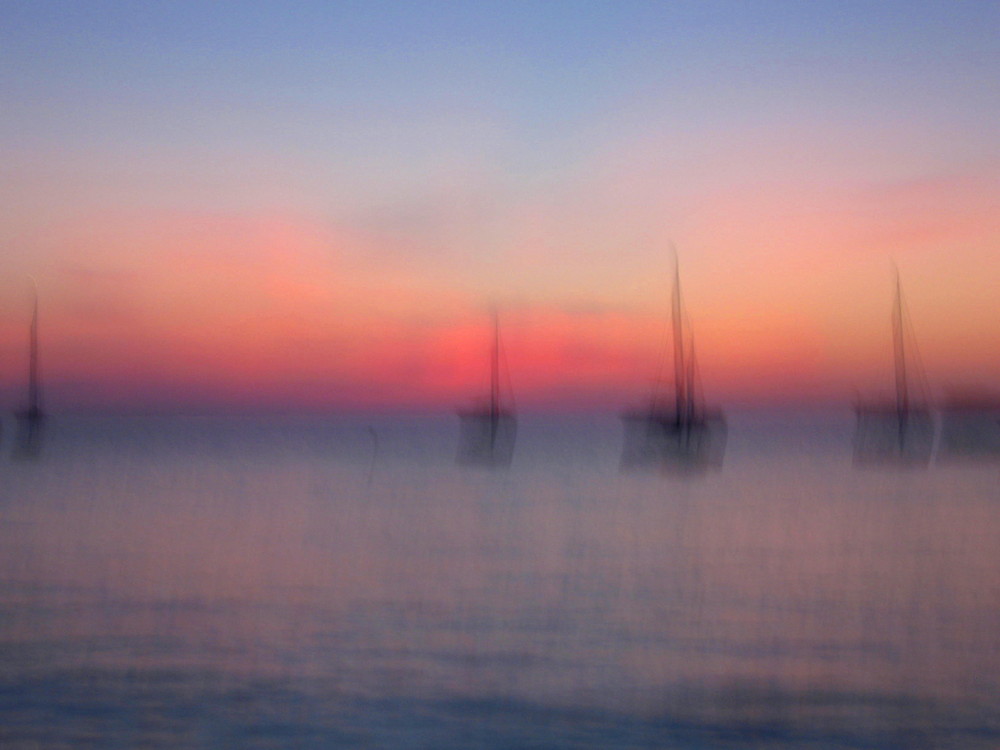 Formentera - Calma piatta al tramonto con "mare mosso" al Big Sur