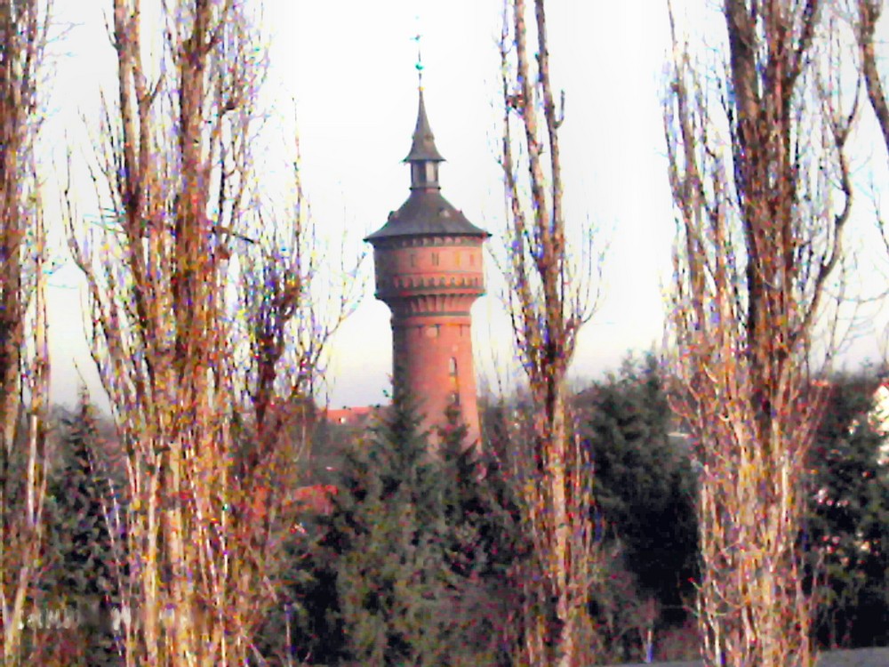 Forster Wasserturm aus einer ungewöhnlichen Perspektive