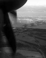 Forth Bridges aus dem Flugzeug