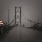 Forth Road Bridge in heavy rainstorm