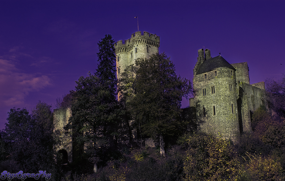 Fortress of fear at dusk