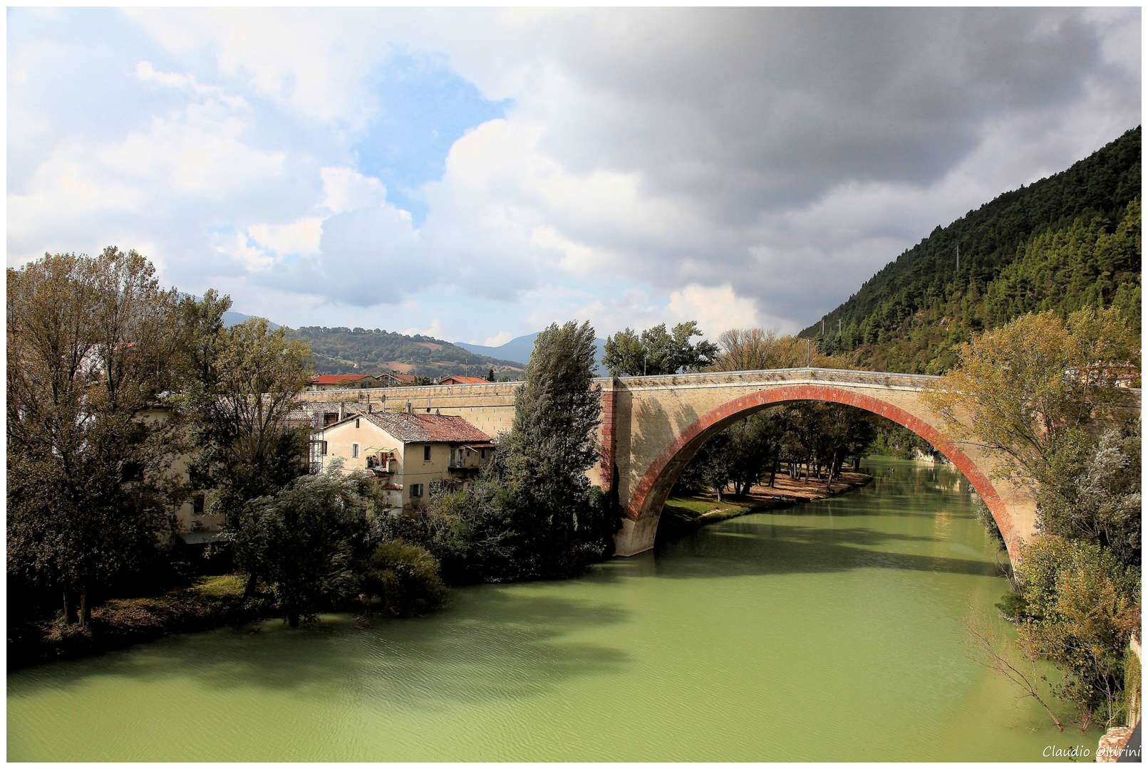 Fossombrone bridge over the river Metauro