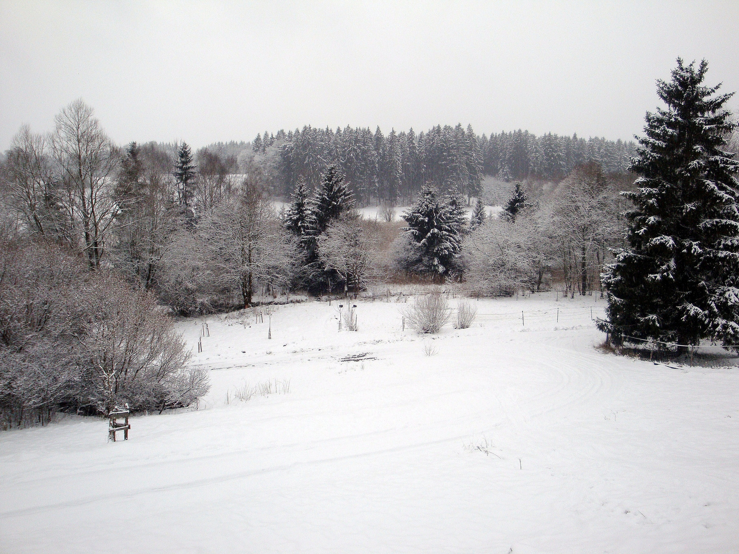 - Foto: Schneelandschaft bei Etting - heute um ca. 13.4o -