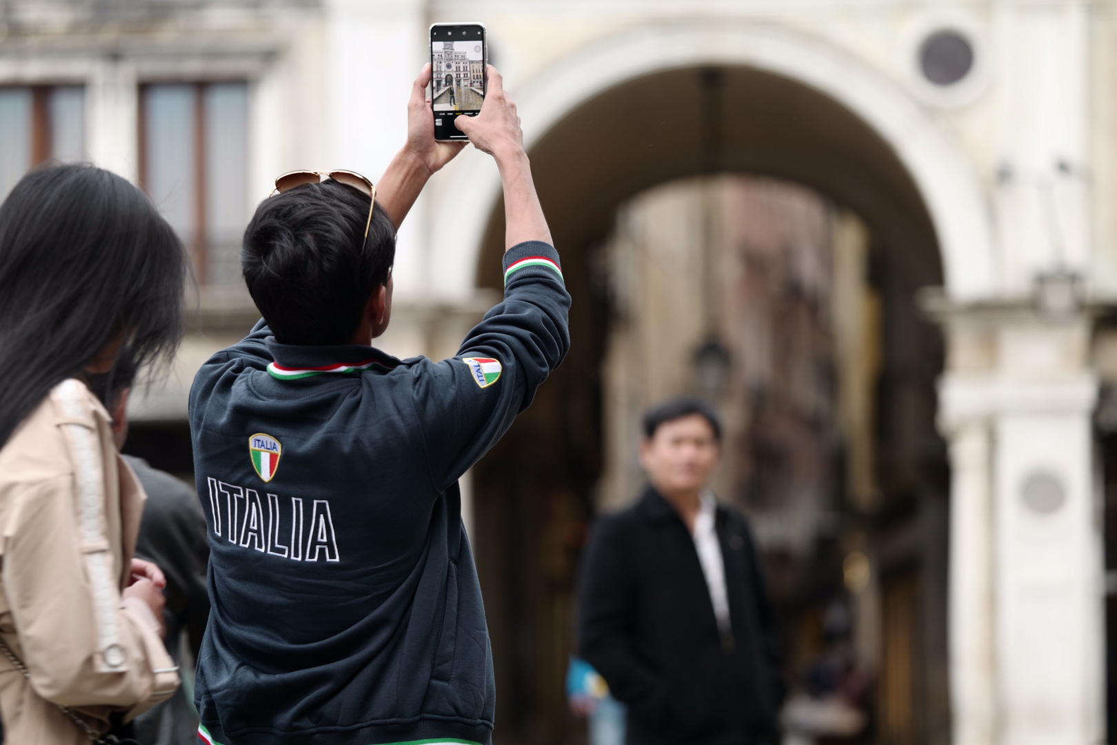 Fotobeweis: Papa ist auf dem Markusplatz bei Aqua alta