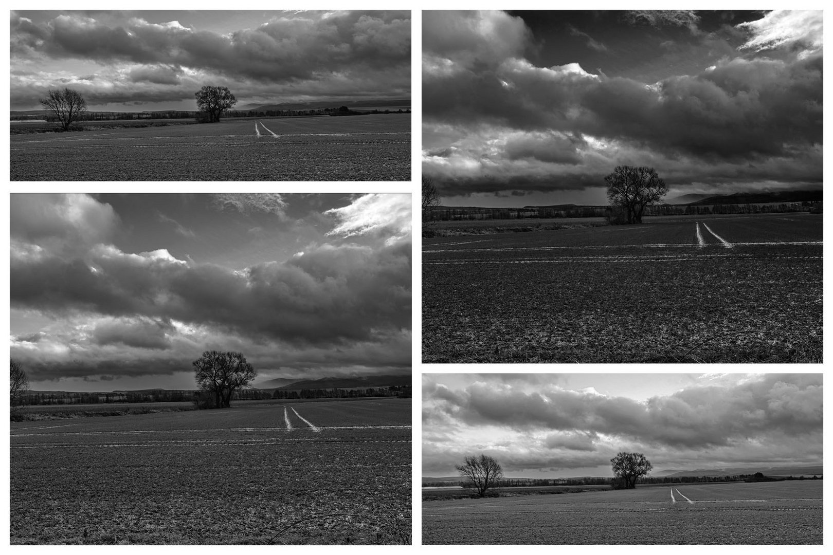 Fotocollage Wolkenmix als Vergleich