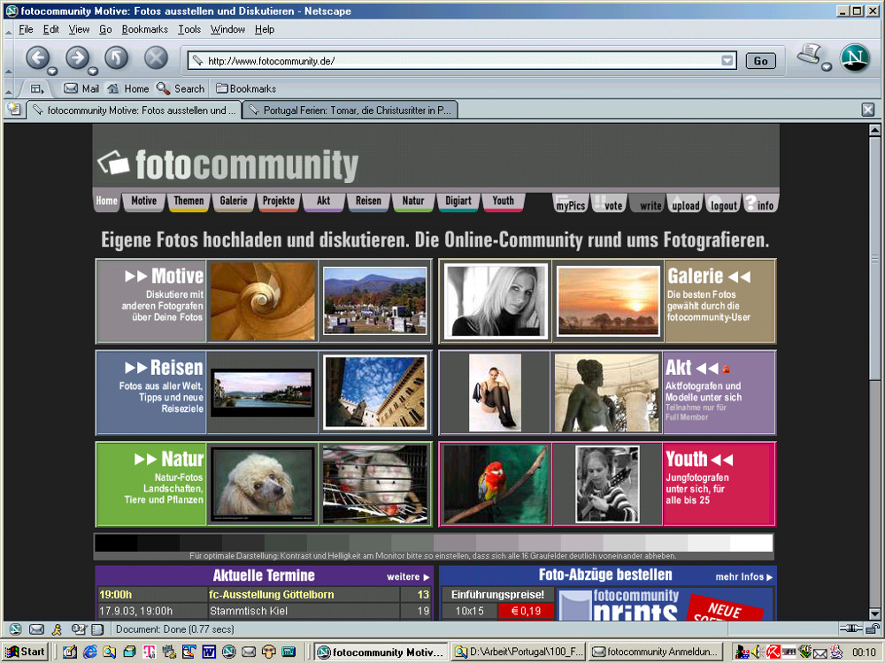Fotocommunity vor 10 Jahren