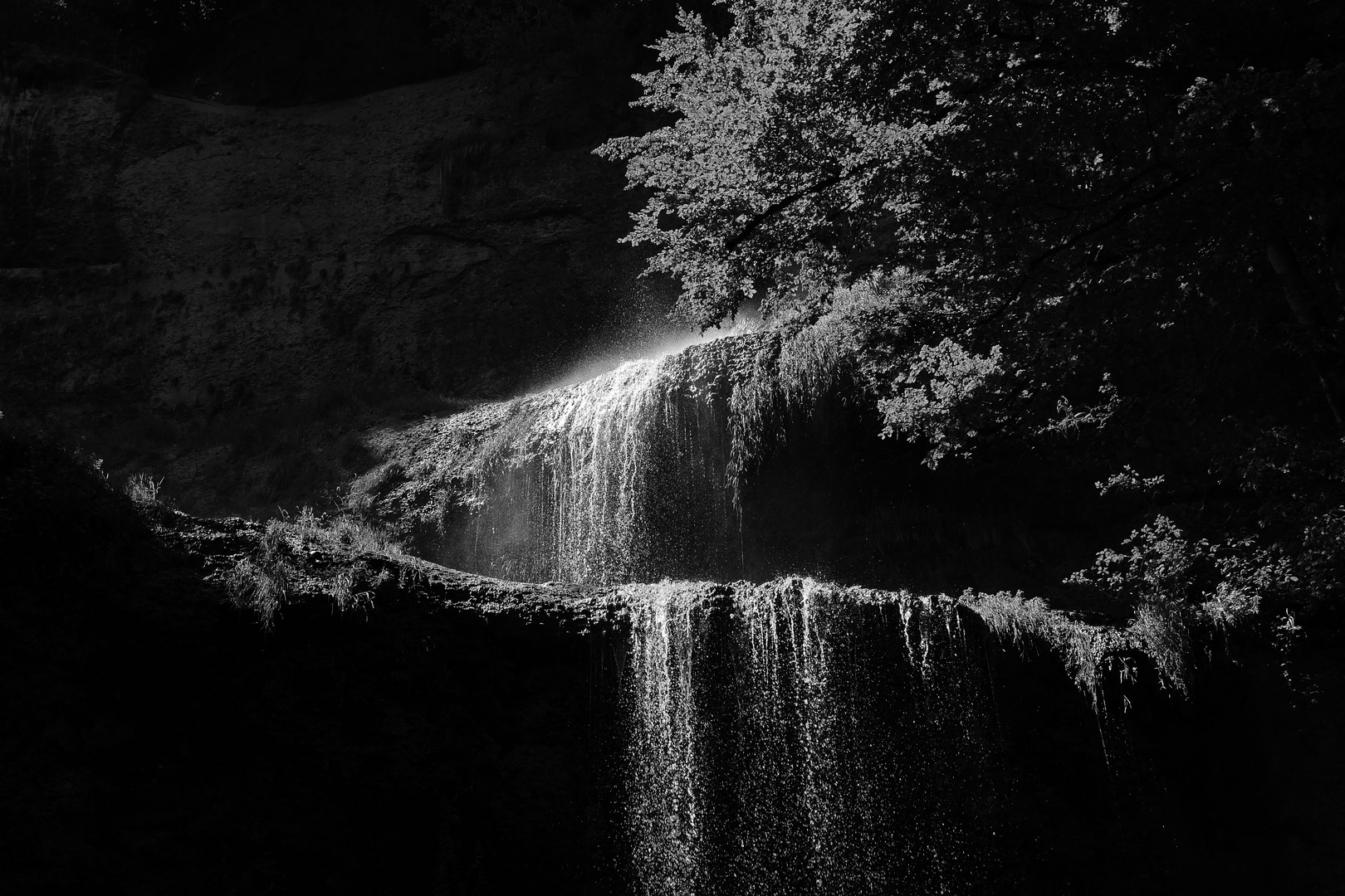 Fotoexperiment mit einem Wasserfall