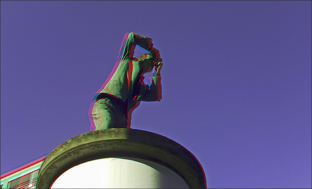 Fotograf auf Litfaßsäule (3D)