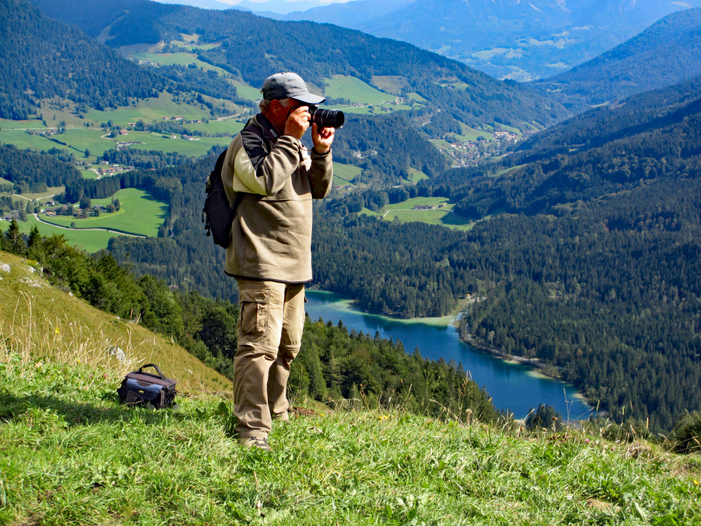 Fotograf in den Bergen