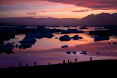 Fotografen abends am Jökulsárlón