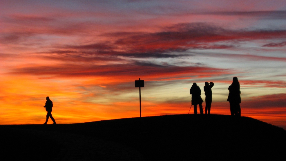 Fotografen beim Sonnenuntergang