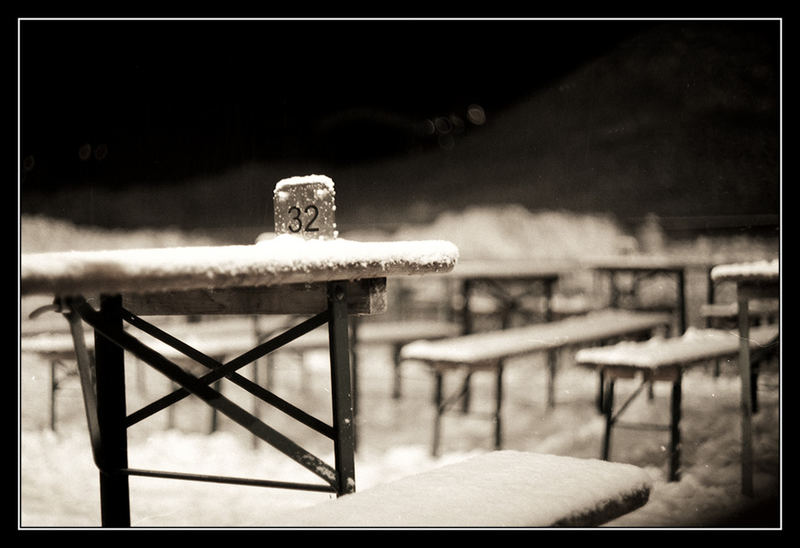 fotografische Langeweile bei Schneefall