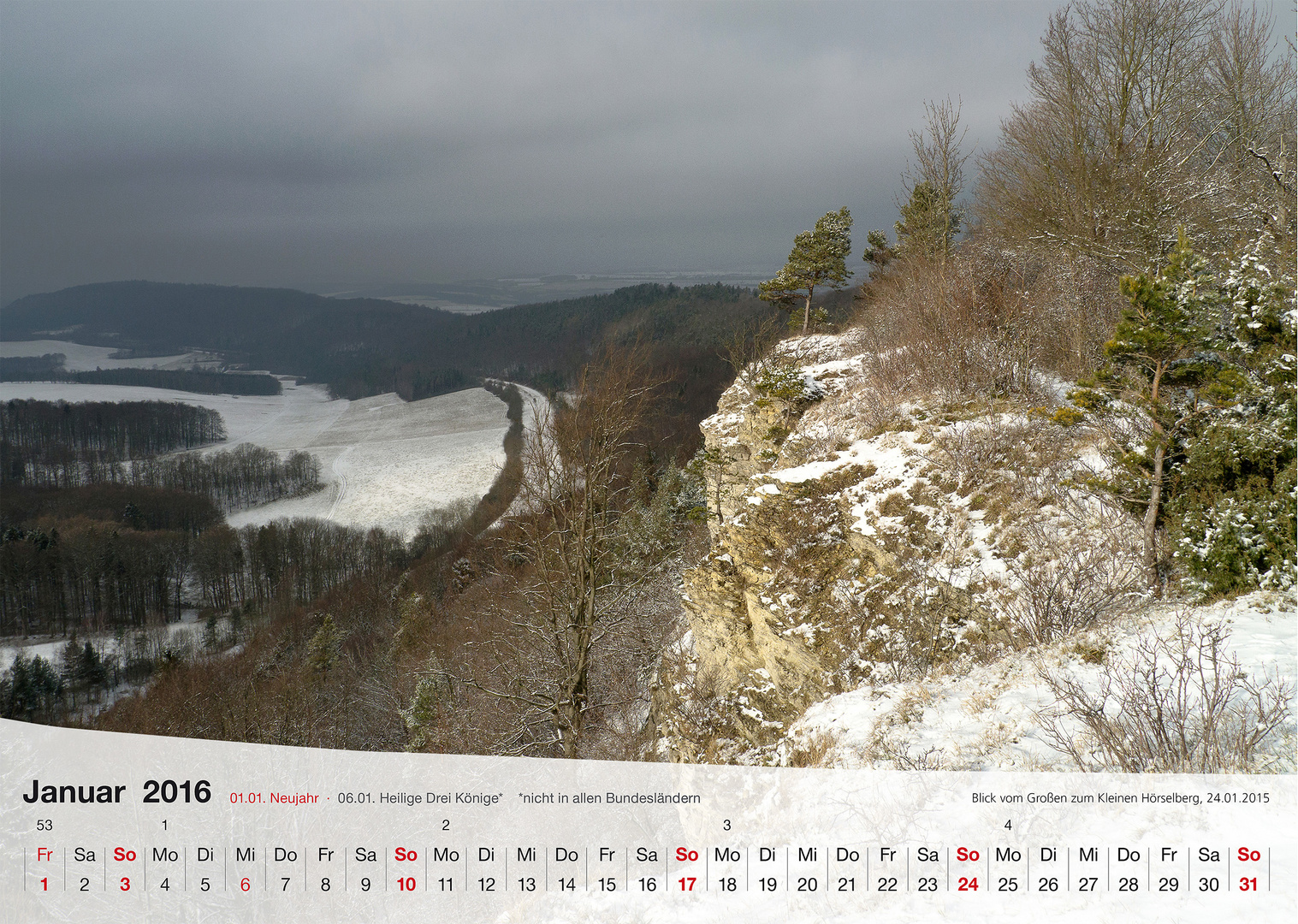 Fotokalender Thüringer Landschaften 2016, Januar