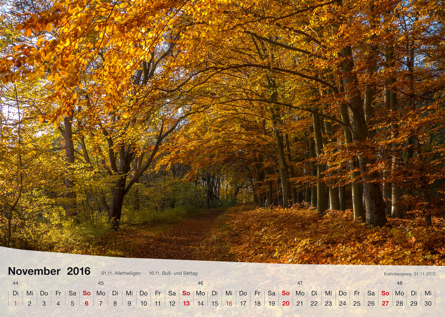Fotokalender Thüringer Landschaften 2016, November