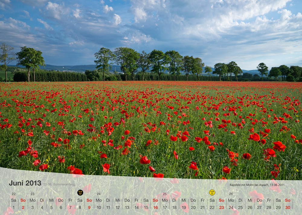 Fotokalender Thüringer Landschaften Juni 2013