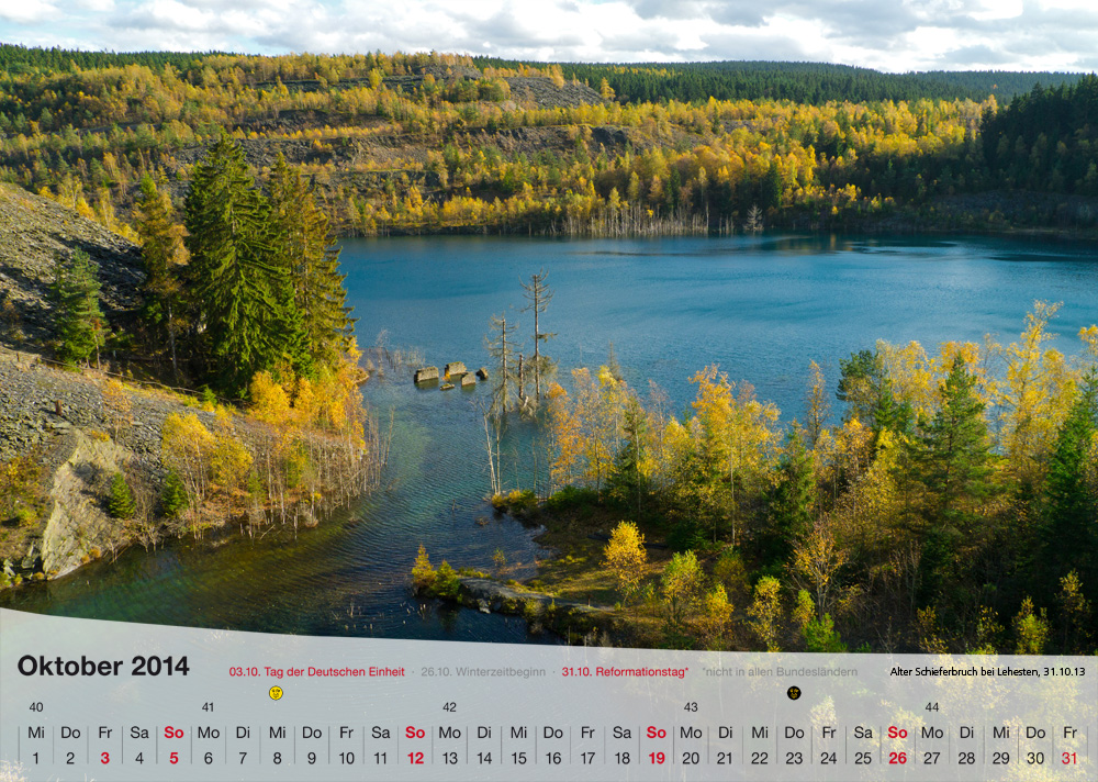 Fotokalender - Thüringer Landschaften - Oktober 2014