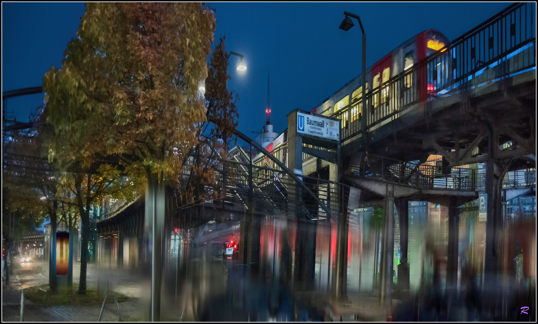 FOTOMALEREI: Die Bahn am Hafen 