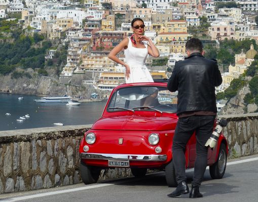 Fotoshooting an der Amalfitana. Positano 