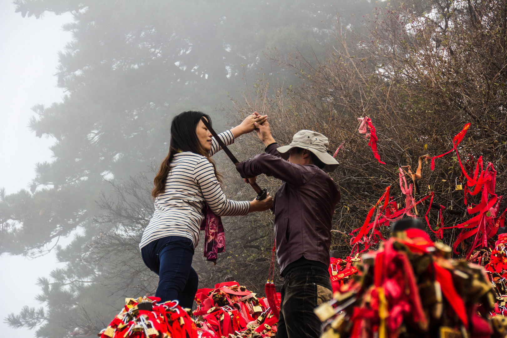 Fotoshooting im Huan Shan Gebirge