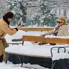 Fotoshooting im verschneiten Park