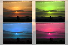 Fototour durch Freiburg #5 - Sonnenuntergang x4