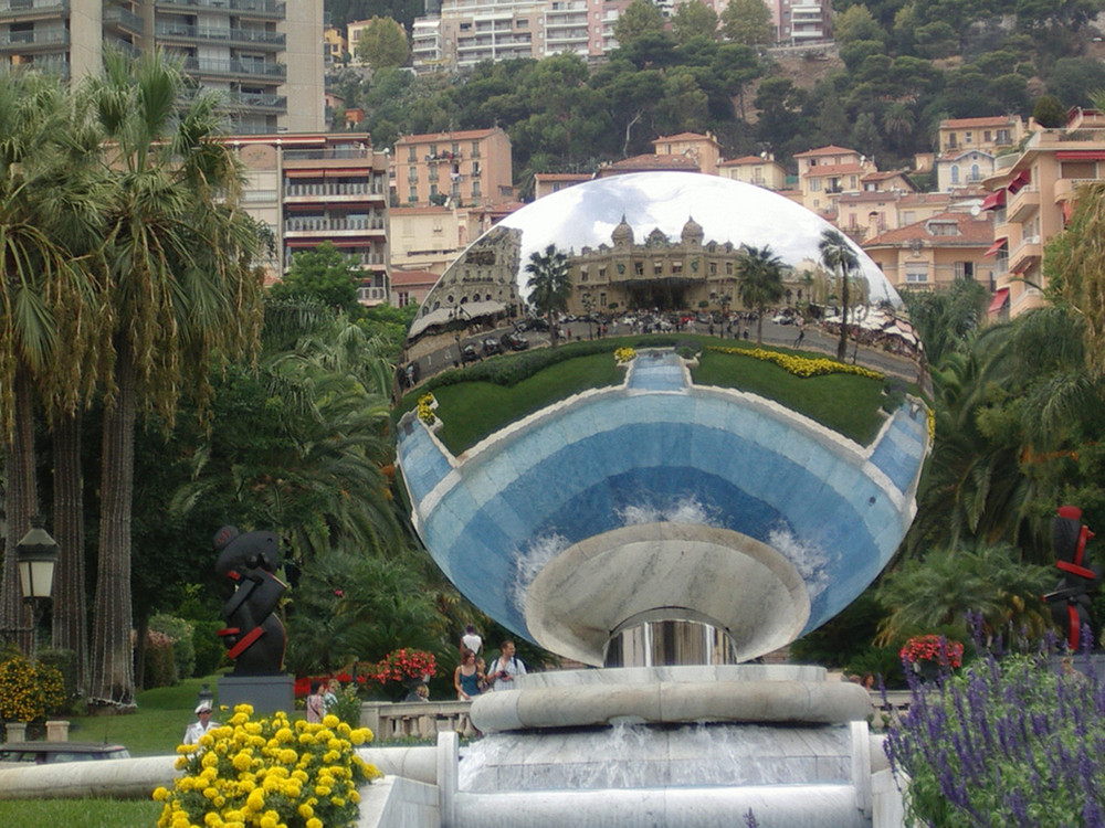 Fountain reflection of the Casino, Monti Carlo