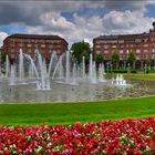 fountain with flowers