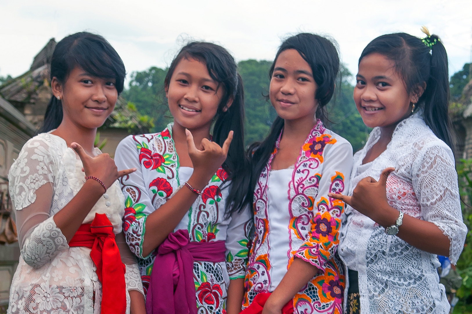 Four beauties in Penglipuran