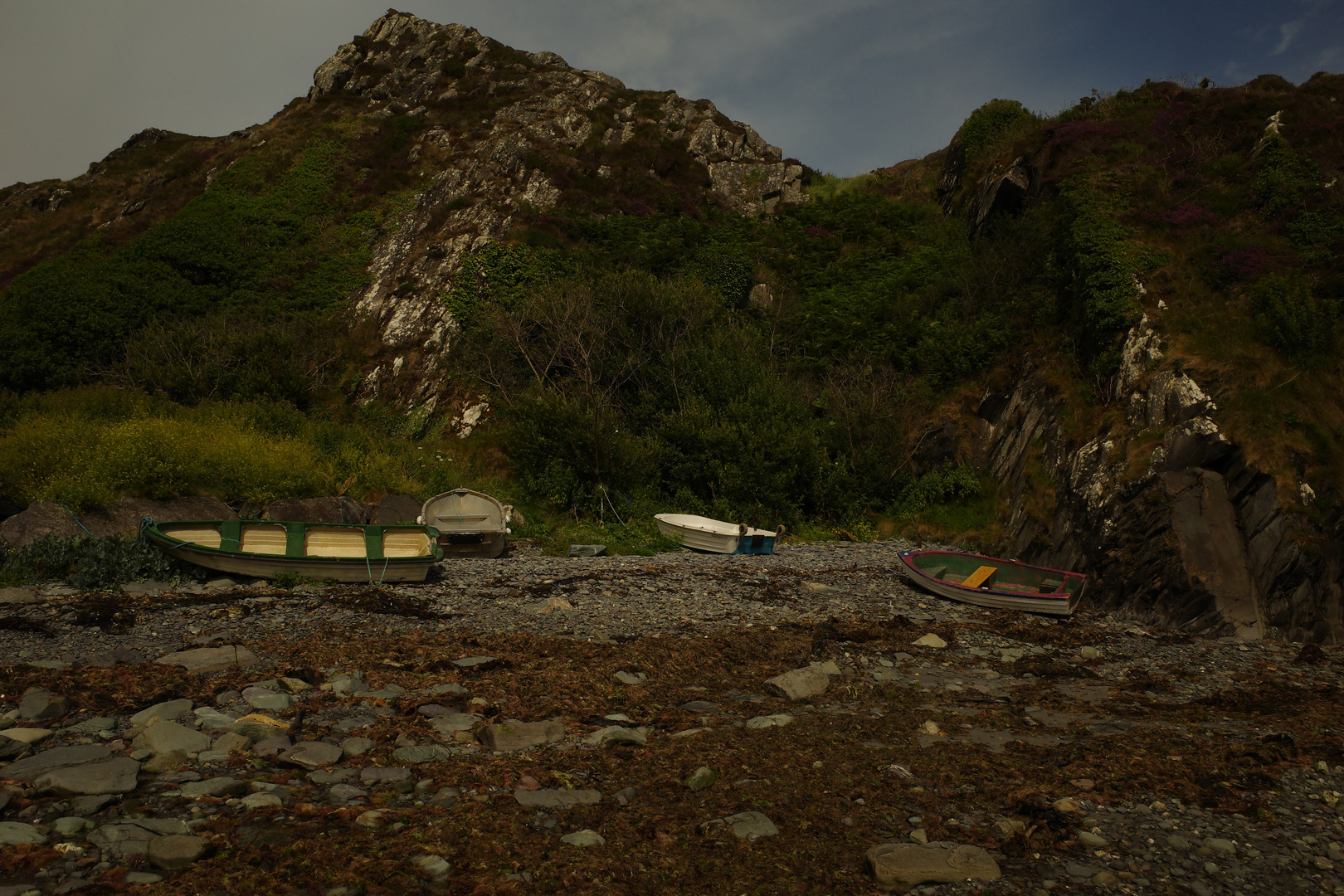 Four boats on the shore near Dromadoon