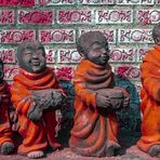 Four monks as petrified statues