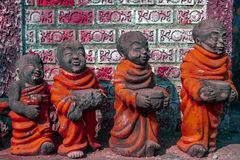 Four monks as petrified statues