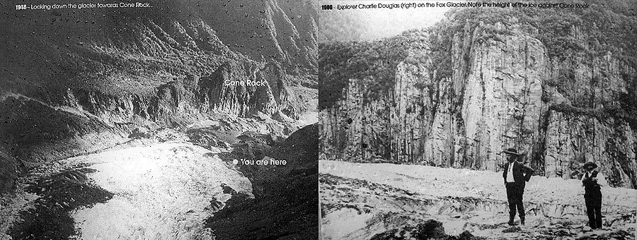 Fox Gletscher am Beginn des 20.Jahrhundert
