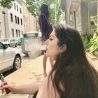 Foxy vaping in another street