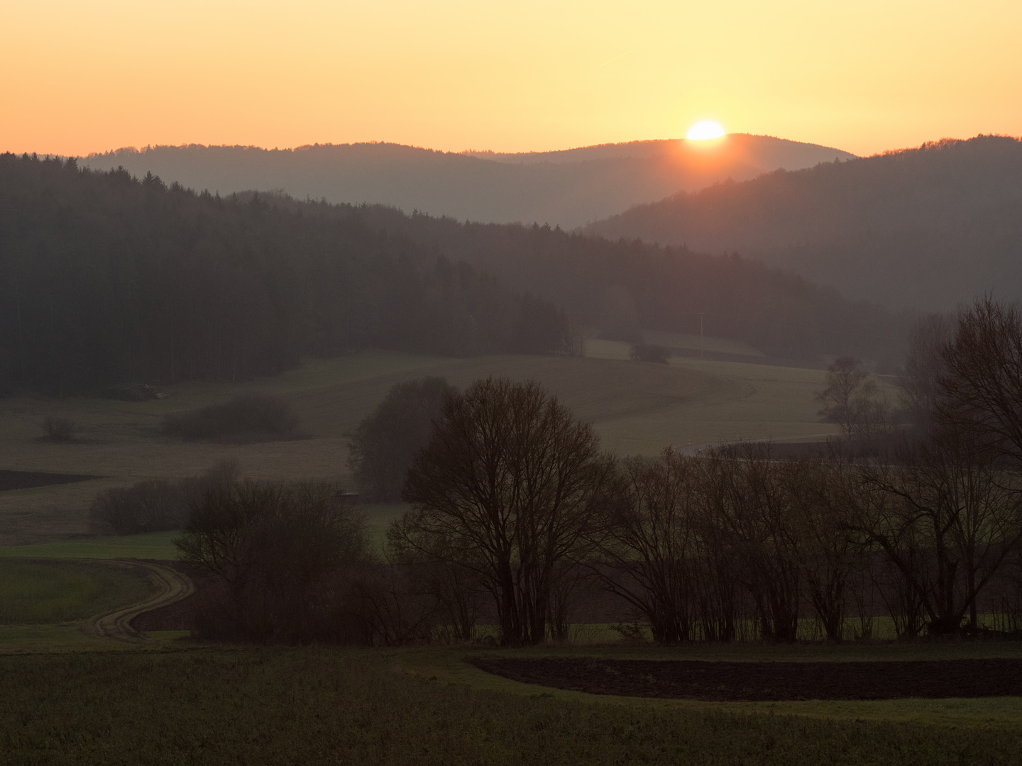 Fränkische Kuppelalb, Kulturlandschaft, Sonnenuntergang