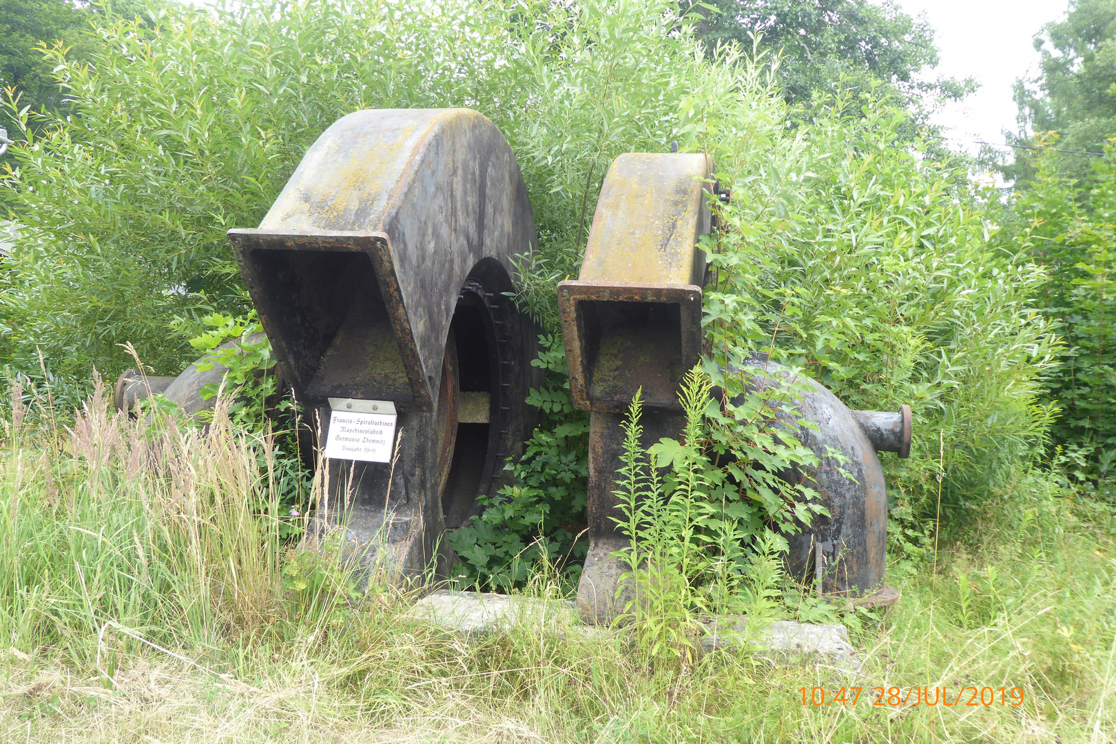 Francis-Spiralturbine, gebaut von Germania Chemnitz 1909, steht in Wiesenbad