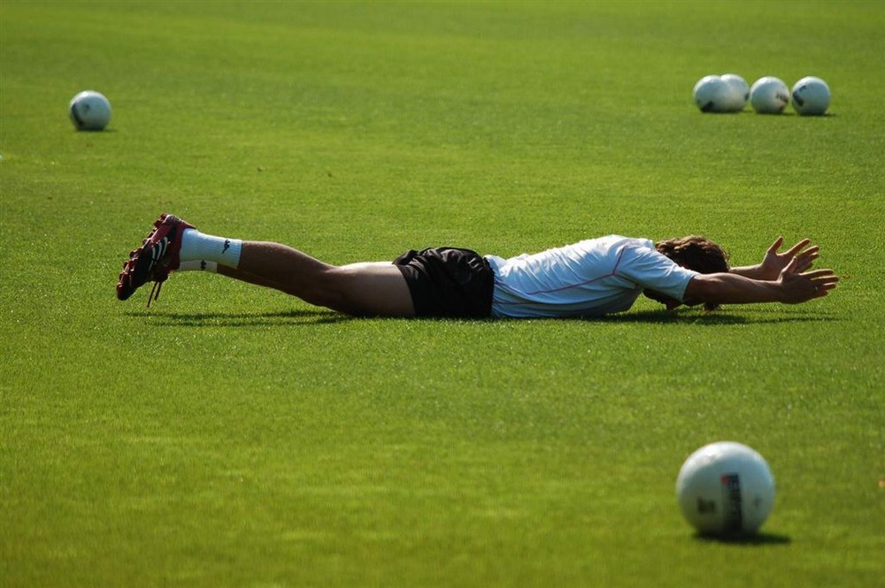 Frank Baumann beim Individualtraining