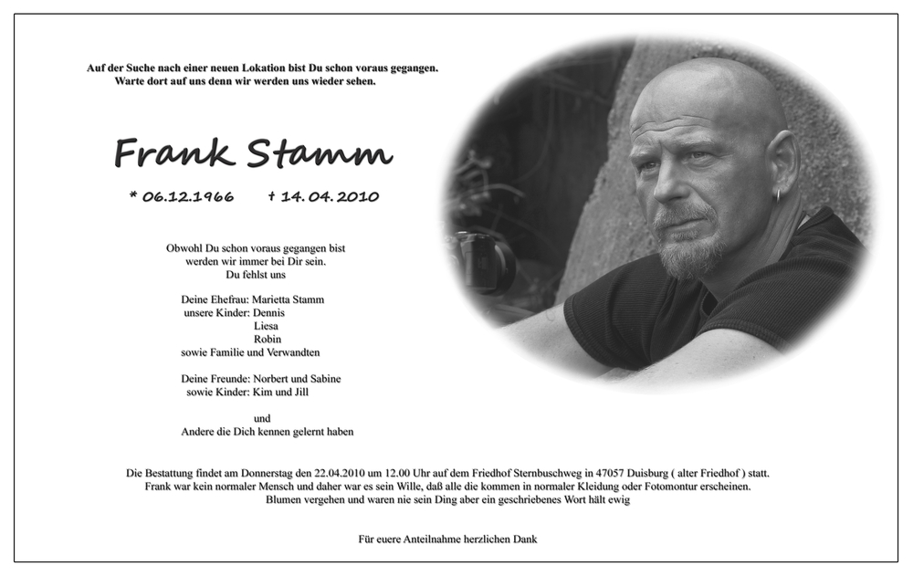 Frank Stamm ...