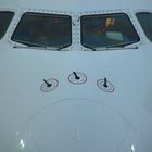 Frankfurt a.M. -Frontansicht des Lufthansa Airbus A 380 "PEKING"-
