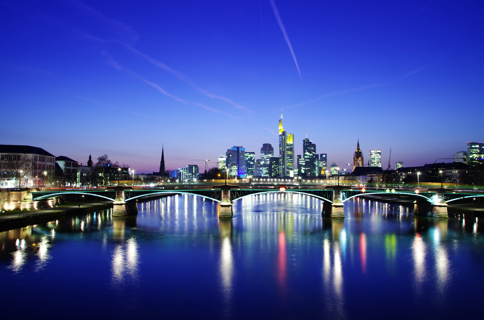 Frankfurt am Main during blue hour