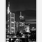 Frankfurt at night - black and white