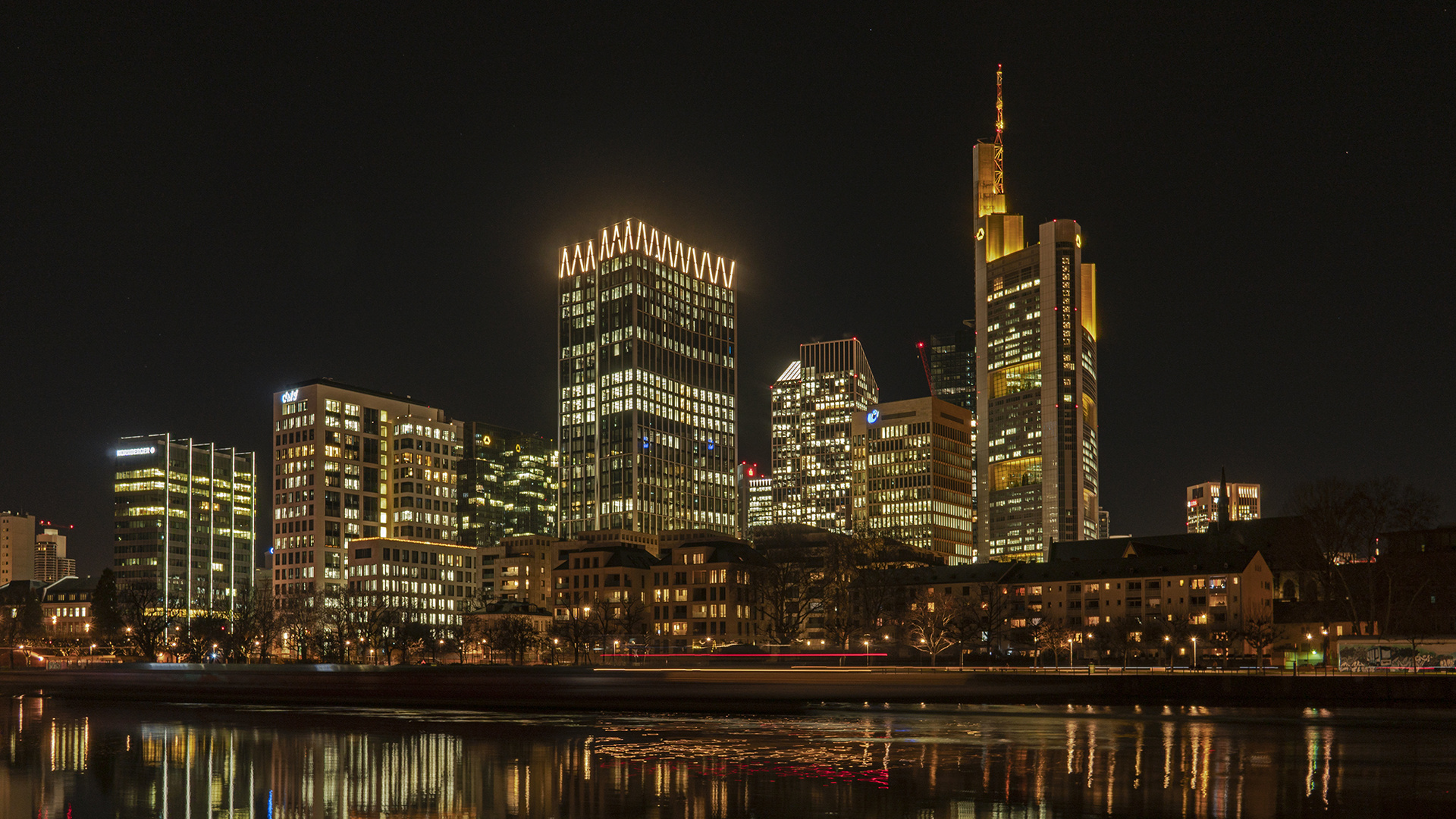 Frankfurt bei Nacht am 16.01.2020