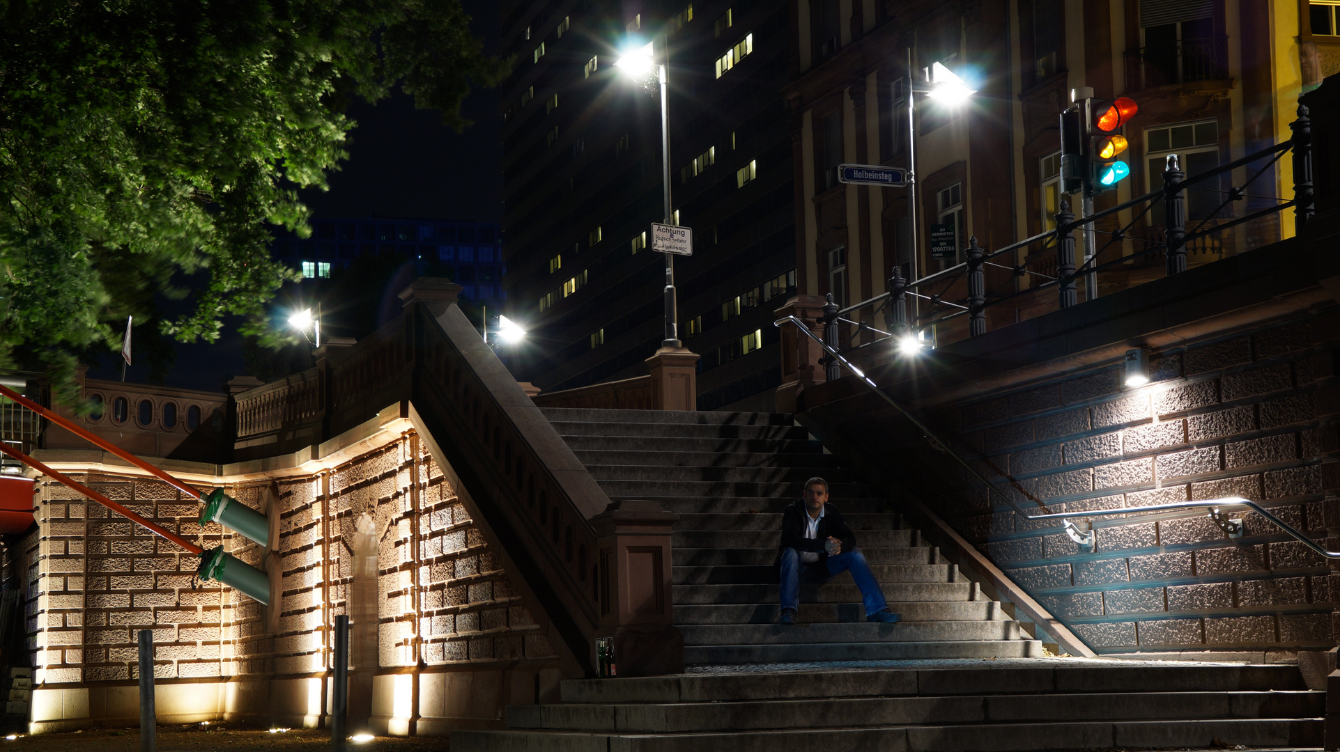 Frankfurt bei Nacht, selfie